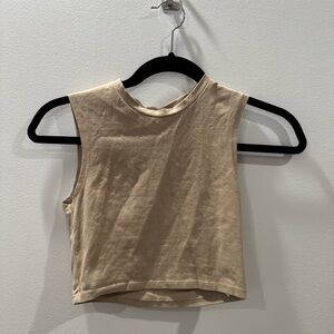 Beige Sleeveless Crop Top